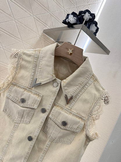 2025 new product Denim lace suit