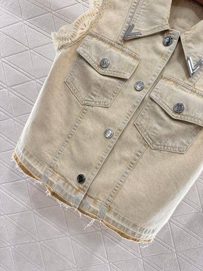 2025 new product Denim lace suit