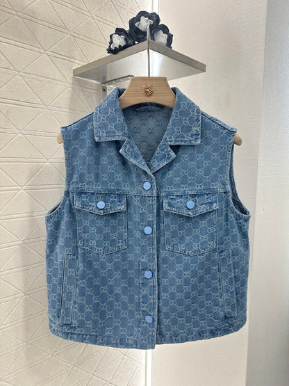 New Arrival Denim vest and shorts set