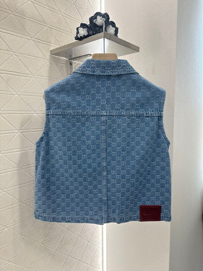 New Arrival Denim vest and shorts set