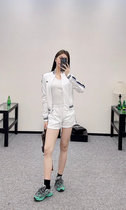 2025 new product Embroidered jacket and shorts set