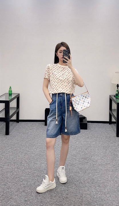 P*♥2025 new products Denim shorts