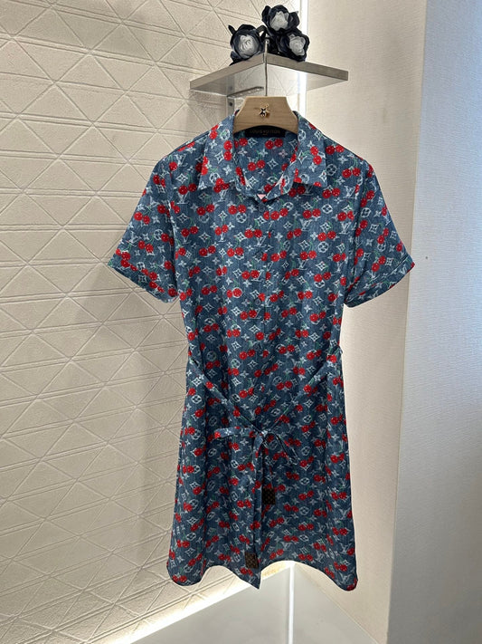 2025 new products Cherry belt dress