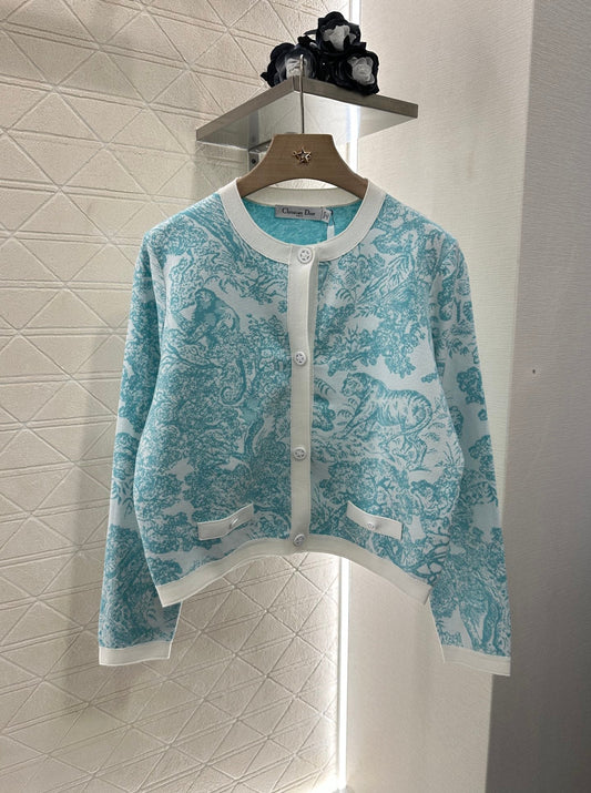 2025 new product Jacquard knitted cardigan