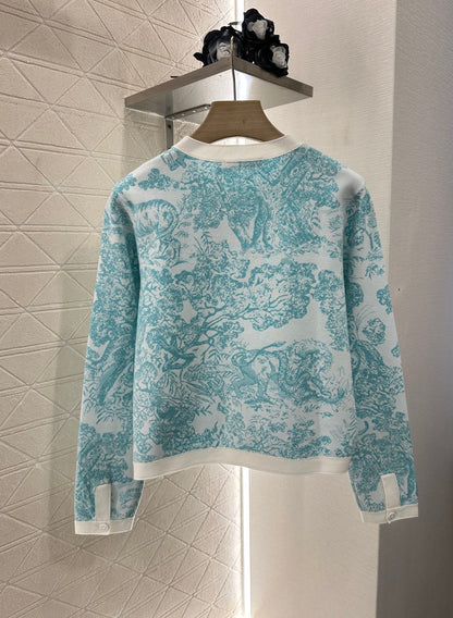 2025 new product Jacquard knitted cardigan