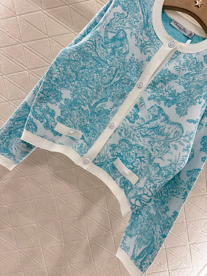 2025 new product Jacquard knitted cardigan