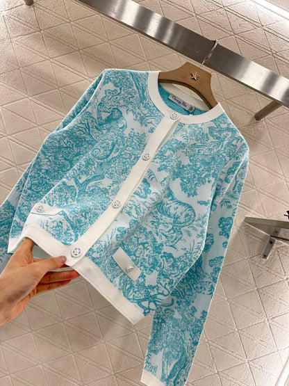 2025 new product Jacquard knitted cardigan