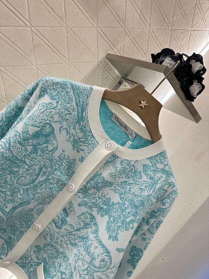 2025 new product Jacquard knitted cardigan