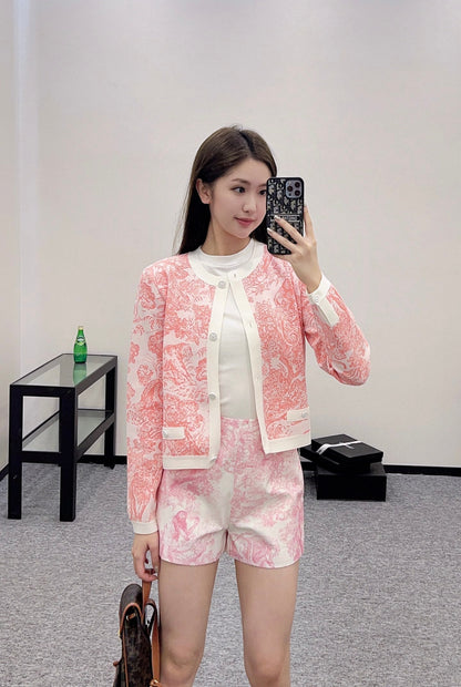 2025 new product Jacquard knitted cardigan