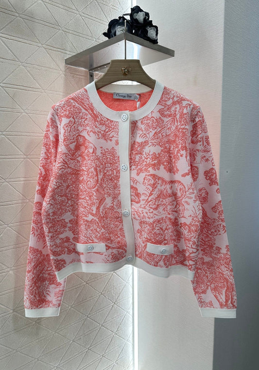 2025 new product Jacquard knitted cardigan