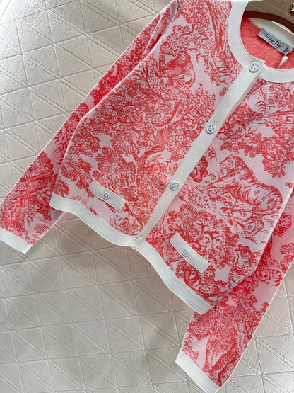 2025 new product Jacquard knitted cardigan