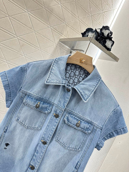 2025 new product Denim jacket and shorts set