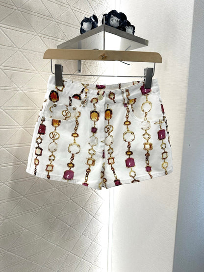 2025 new product Denim vest shorts set