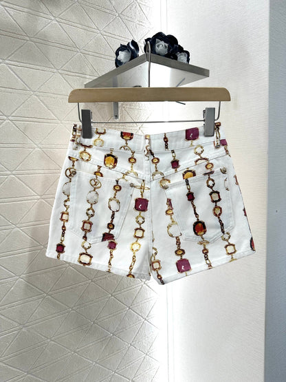 2025 new product Denim vest shorts set