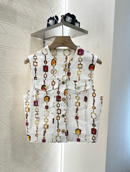 2025 new product Denim vest and skirt set