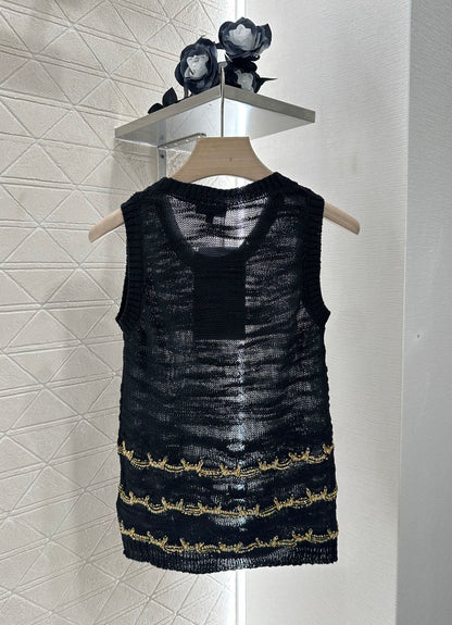 25 new product Embroidered knitted vest