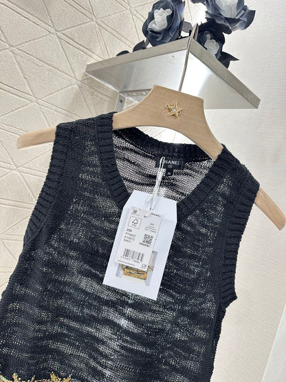 25 new product Embroidered knitted vest