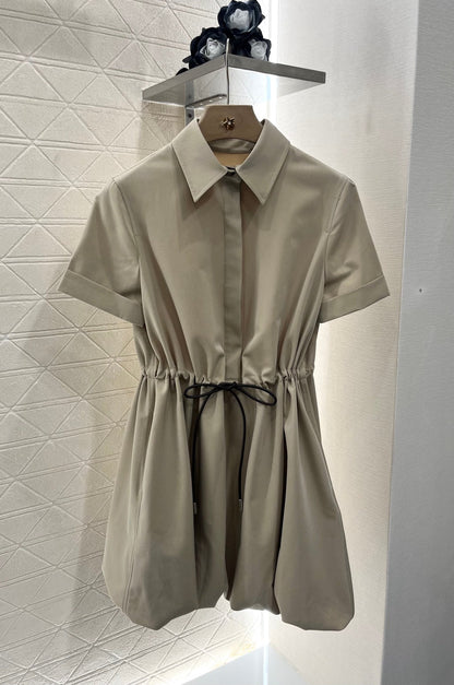 25 new product Drawstring flower bud dress