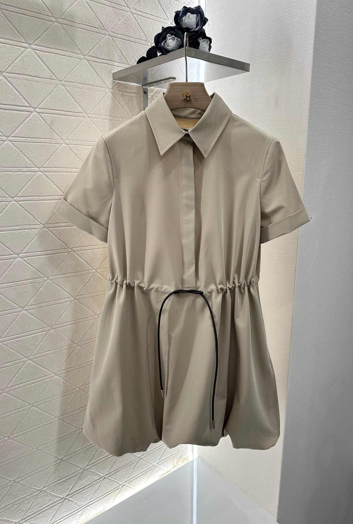 25 new product Drawstring flower bud dress