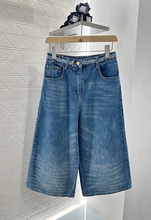 C 2025 new product Denim cropped pants