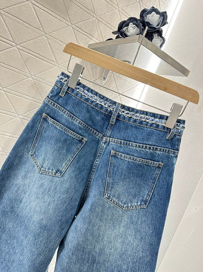C 2025 new product Denim cropped pants