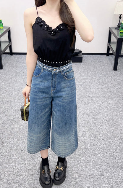 C 2025 new product Denim cropped pants