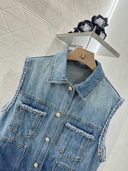 2025 new product Denim vest shorts set