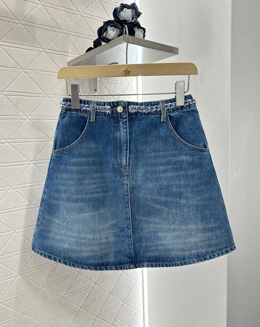 2025 new product Denim skirt with hem