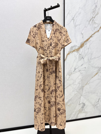 25ss linen print dress