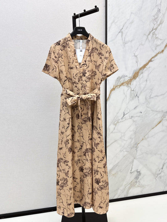 25ss linen print dress