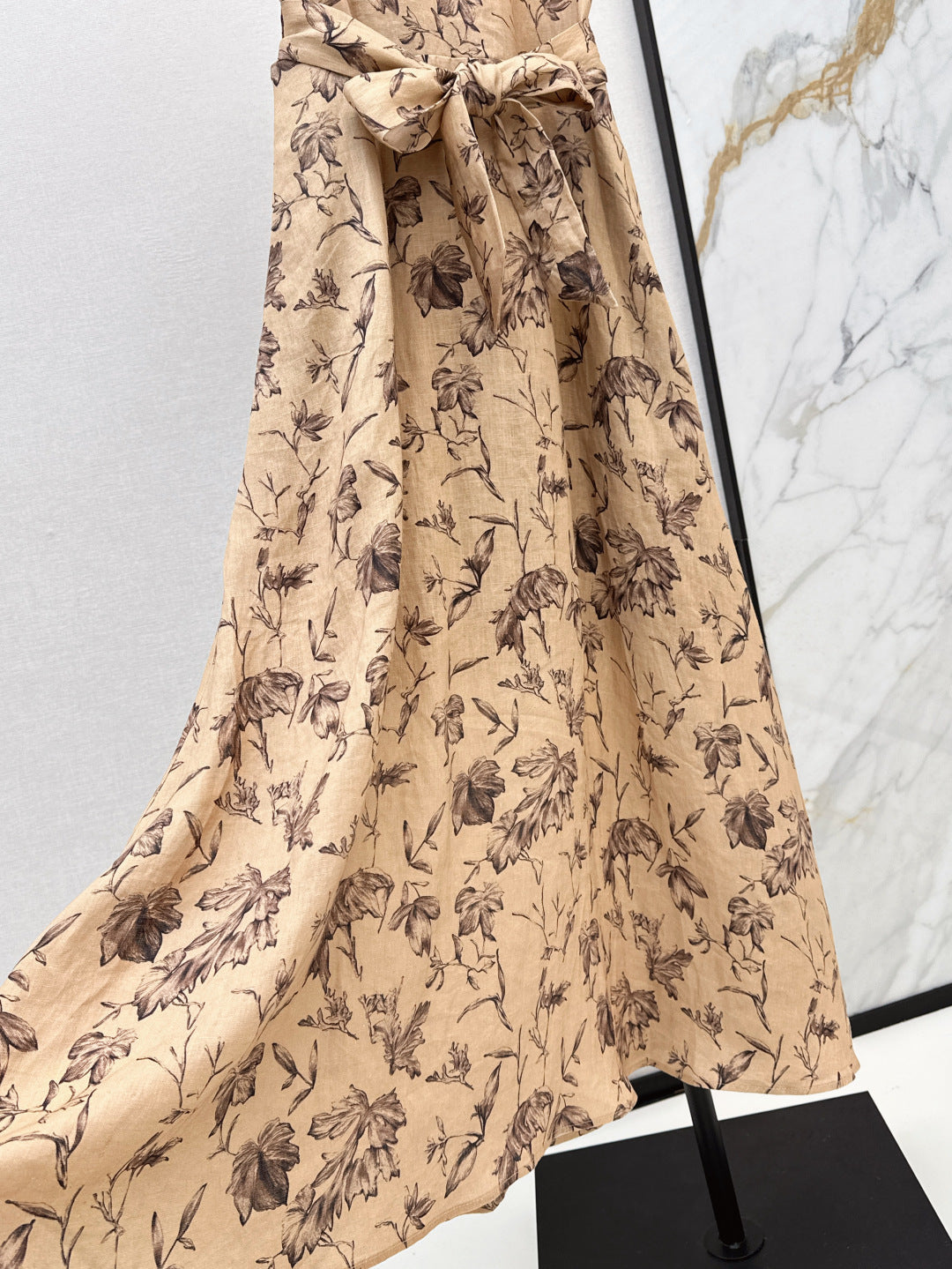 25ss linen print dress