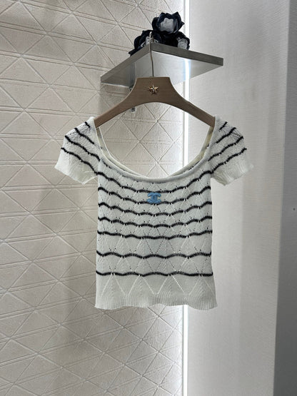 2025 new product Hollow knitted short sleeves