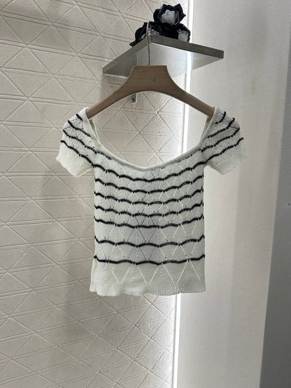 2025 new product Hollow knitted short sleeves