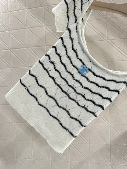 2025 new product Hollow knitted short sleeves