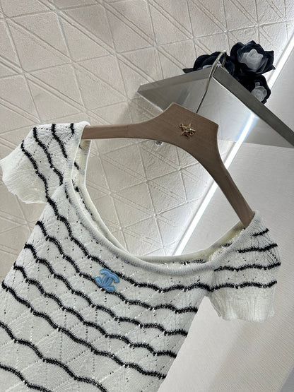 2025 new product Hollow knitted short sleeves