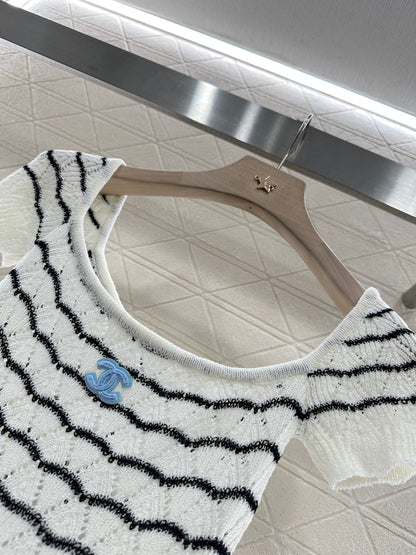 2025 new product Hollow knitted short sleeves