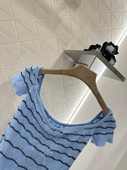 2025 new product Hollow knitted short sleeves