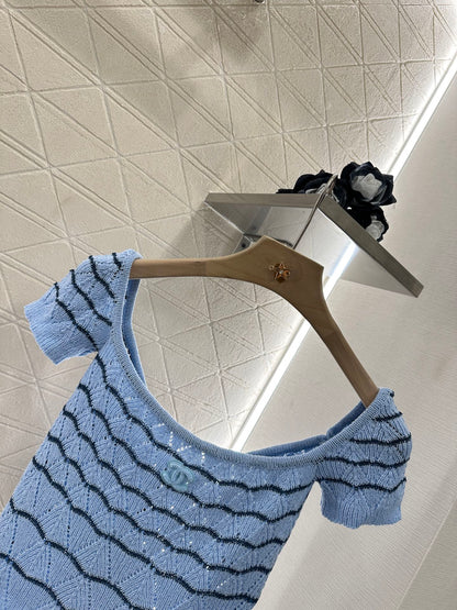 2025 new product Hollow knitted short sleeves