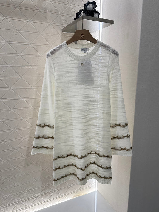 2025 new product Embroidered knitted dress