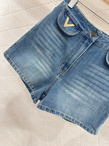 V 2025 new products Denim pocket shorts