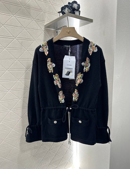 2025 new product Beaded knitted cardigan