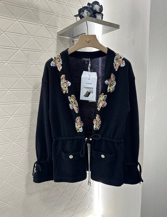 2025 new product Beaded knitted cardigan