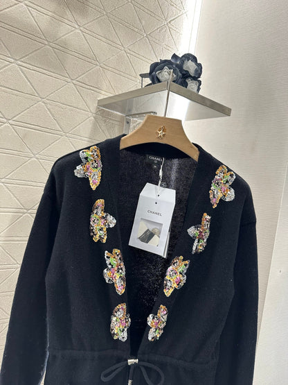 2025 new product Beaded knitted cardigan