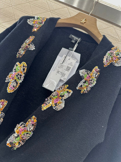 2025 new product Beaded knitted cardigan