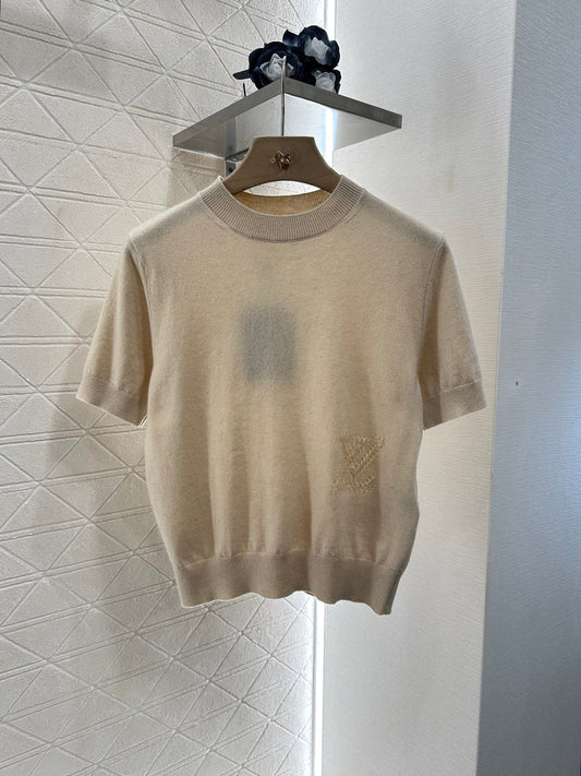 2025 new products Embroidered knitted short sleeves