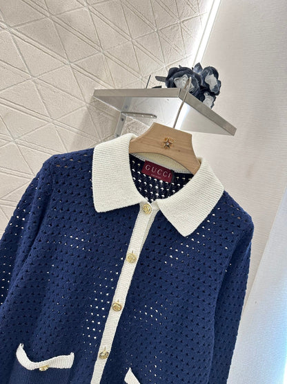 25 new product Hollow knitted cardigan