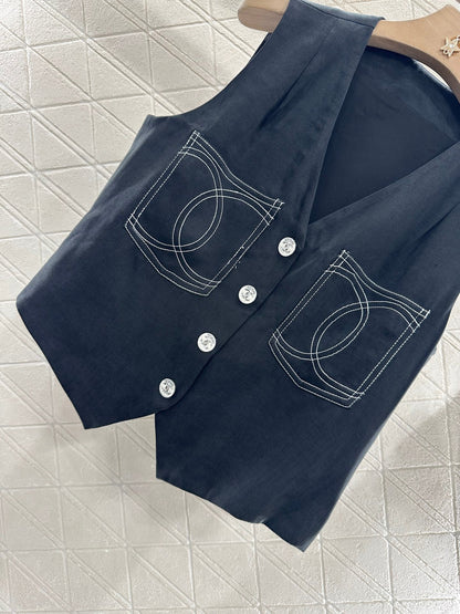 25 new product Double C vest shorts set