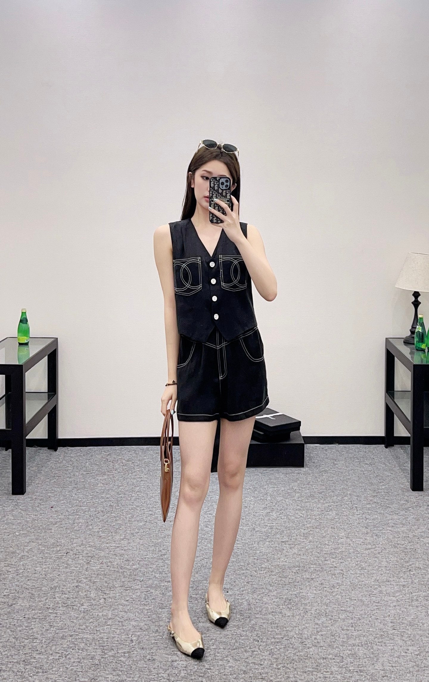 25 new product Double C vest shorts set