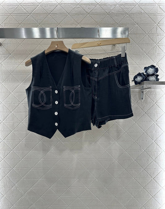 25 new product Double C vest shorts set
