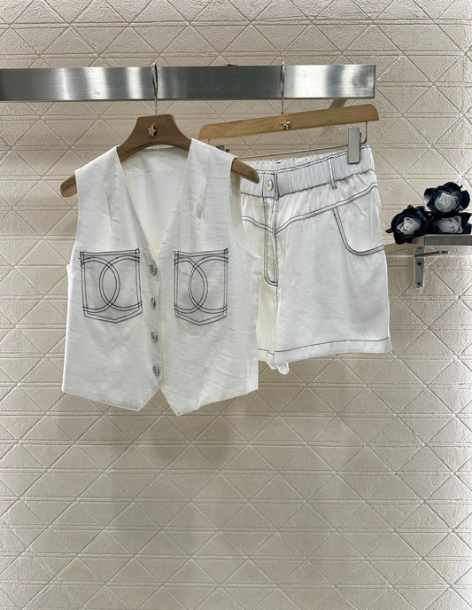25 new product Double C vest shorts set